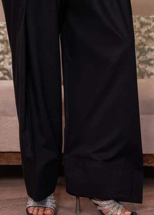 Black Swiss Lawn Farshi Shalwar - 1 Piece