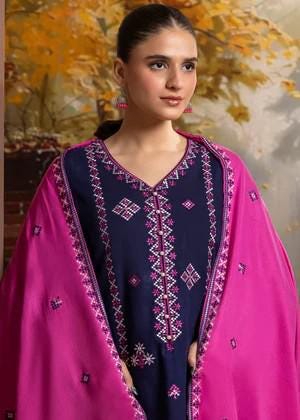 3 Piece - Embroidered Cotton Suit