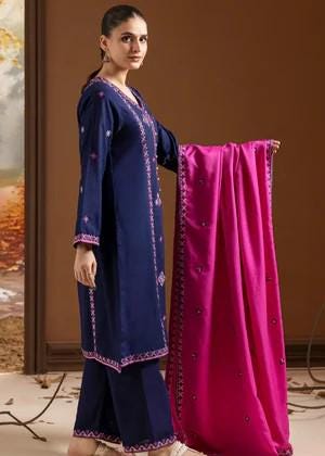3 Piece - Embroidered Cotton Suit