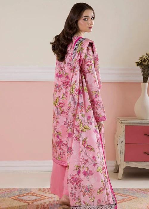 Zellbury Pink Angrakha  Printed  Lawn Suit - 3 Piece - Palazzo Pants