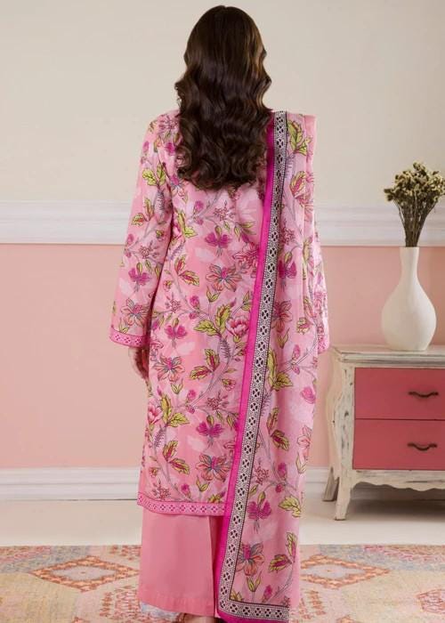 Zellbury Pink Angrakha  Printed  Lawn Suit - 3 Piece - Palazzo Pants