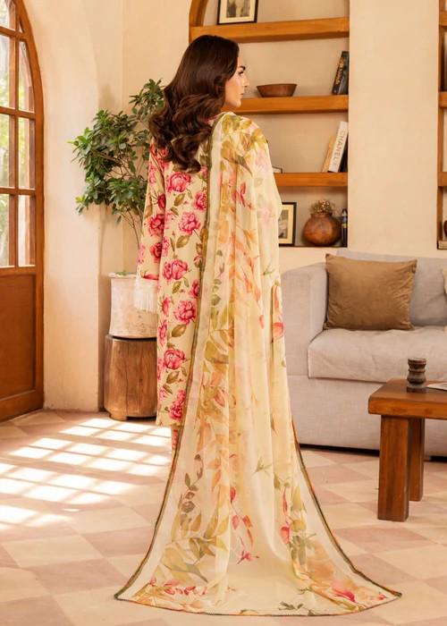 XXL - Embroidered Organza Suit - Bubblegum Pink