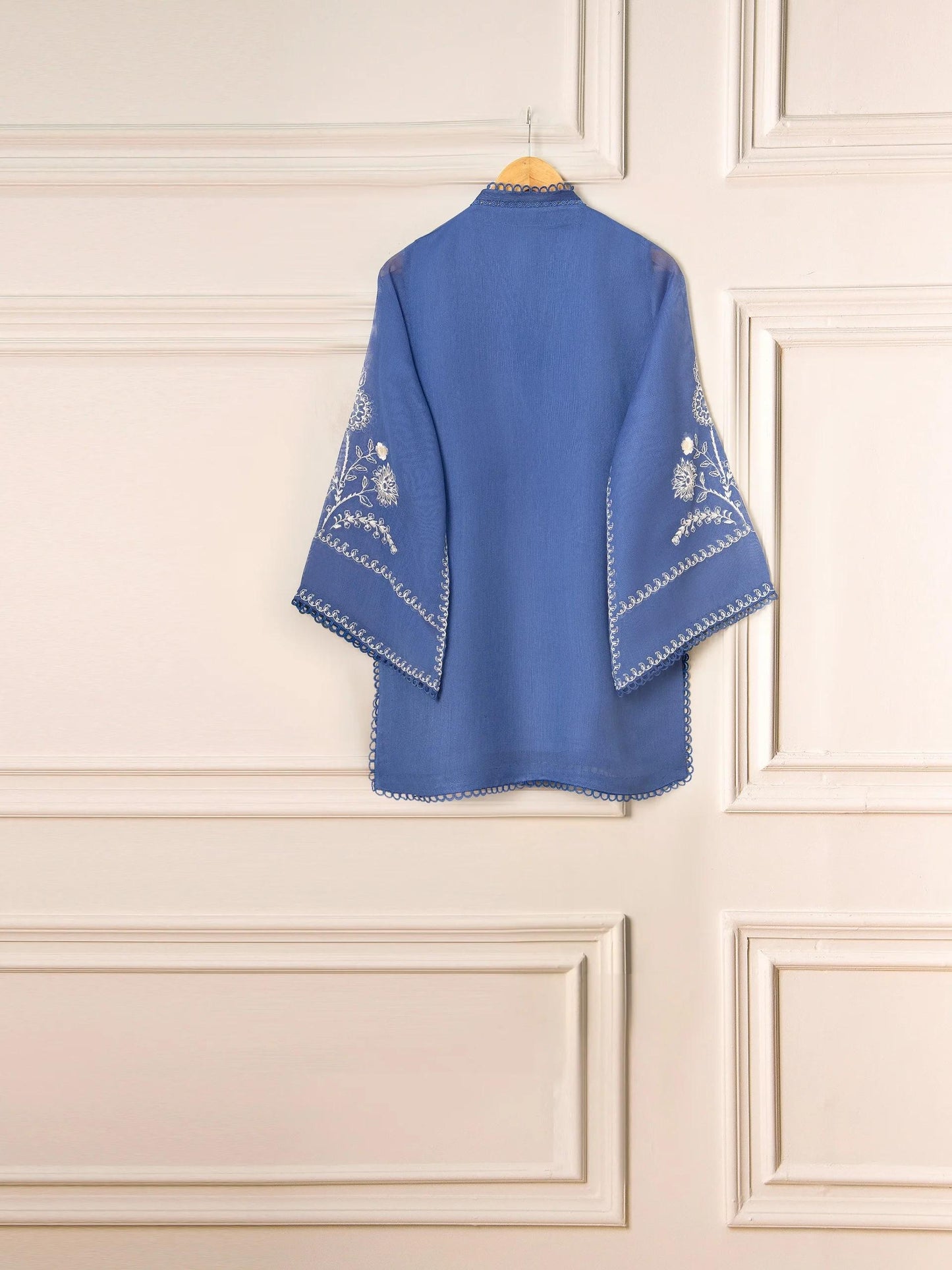 Last Piece: Agha Noor 3 Piece Cotton Net Embroidered Suit  -  -Size Large (Chest 44 Inches)