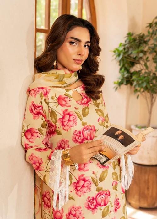 XXL - Embroidered Organza Suit - Bubblegum Pink