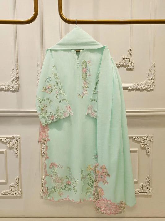 Agha Noor Embroidered Khaddar (Khaadi) Suit - 3 Piece