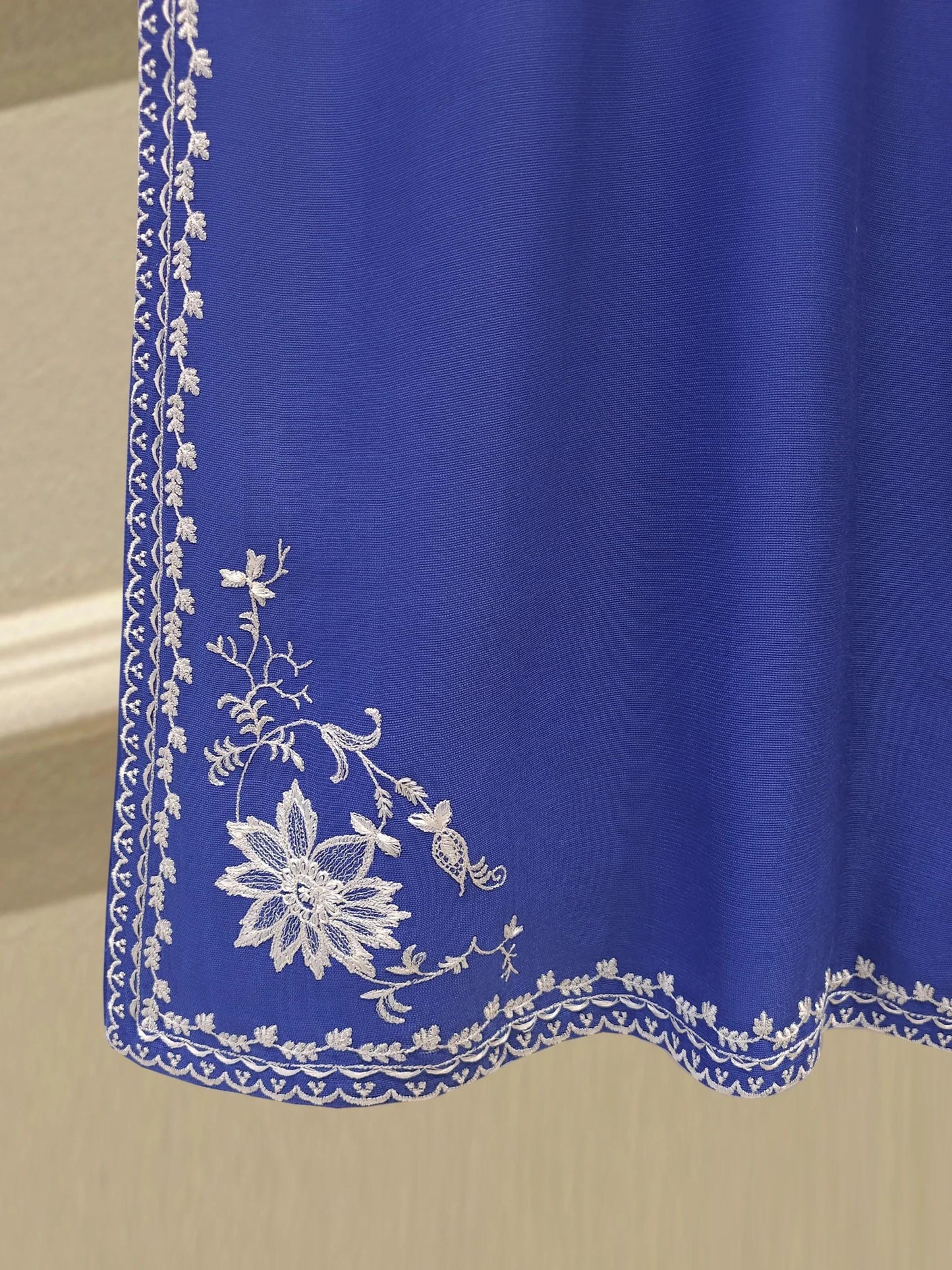 Agha Noor 3 Piece Embroidered Suit - Blue - Raw Silk Pants