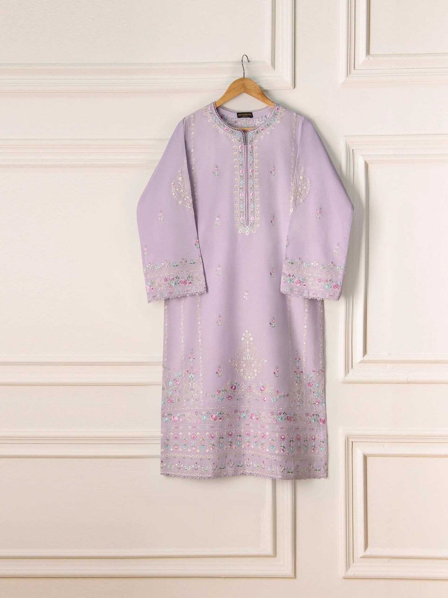 Agha Noor 2 piece - Embroidered Cotton Suit - Lilac