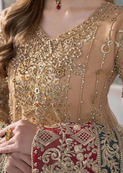 Heavily Embroidered Pakistani Designer Suit:  Palazzo Pants
