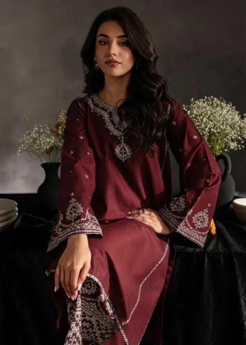 Embroidered Lawn Suit - Palazzo bottom