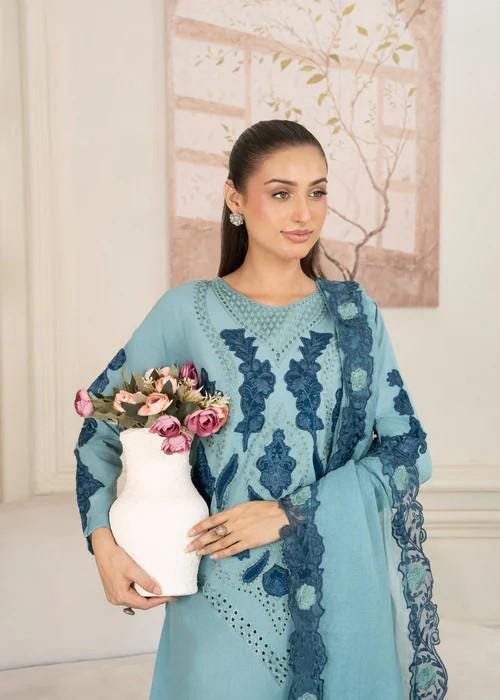3 piece - Embroidered Kurta Salwar Cotton Suit