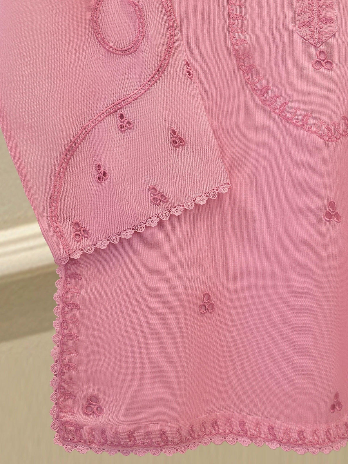 Agha Noor Embroidered Suit  - 3 Piece - Pink and Green