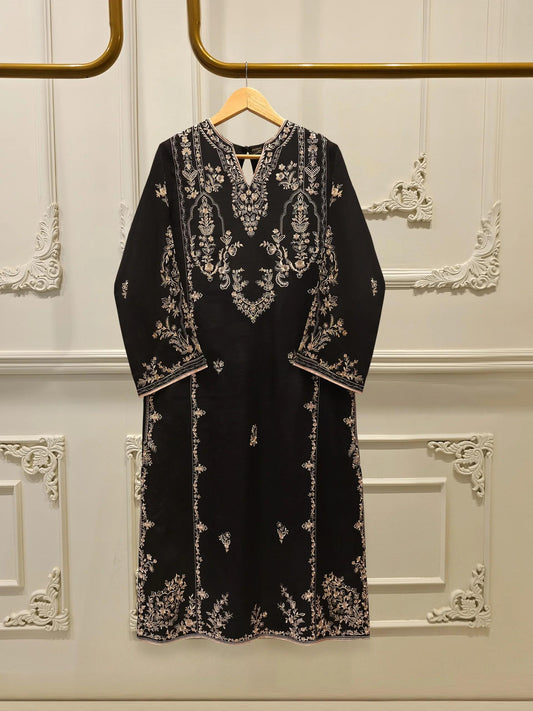 Agha Noor 2 piece - Pure Korean Silk Embroidered Suit