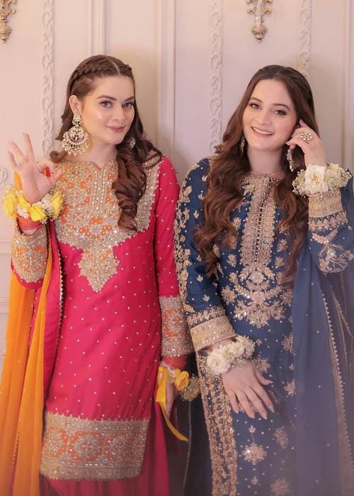 3 Piece Golden Embroidered Farshi Shalwar Chiffon and Raw Silk Suit