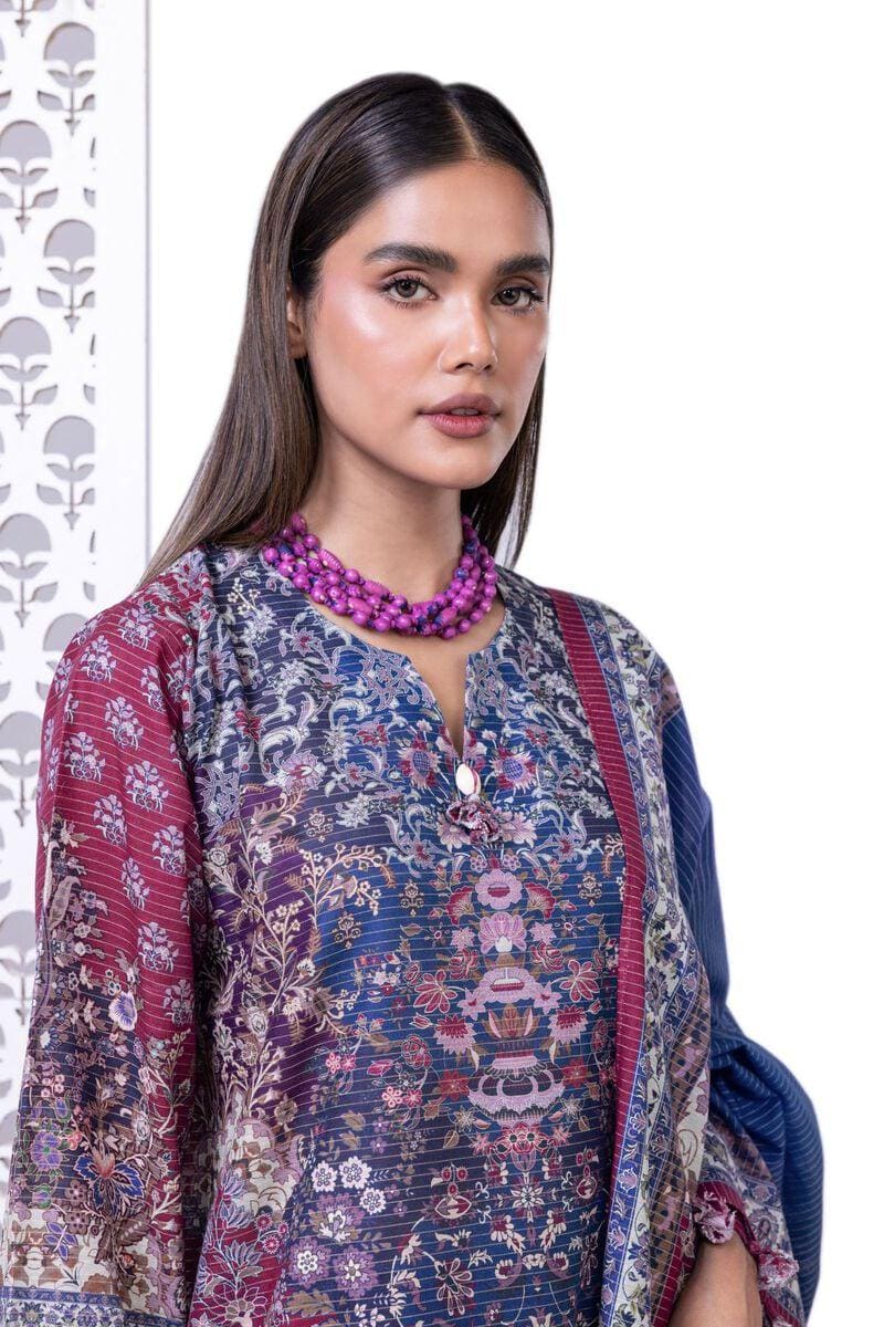 3 Piece Printed Light Khaddar Suit - Size 12, 16