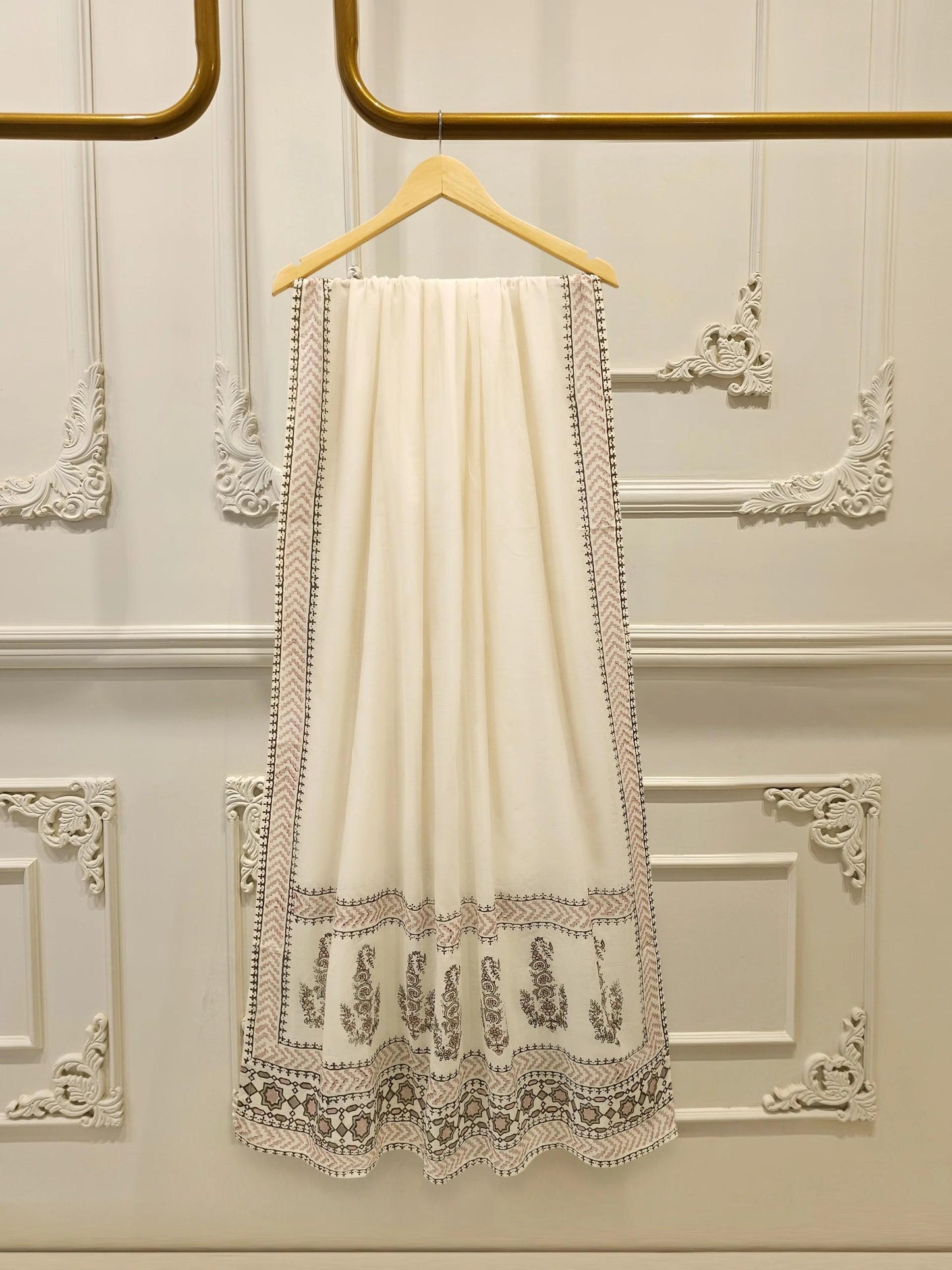 Agha Noor 3 piece - Hand Block Printed Summer Cool Kora Cotton Suit