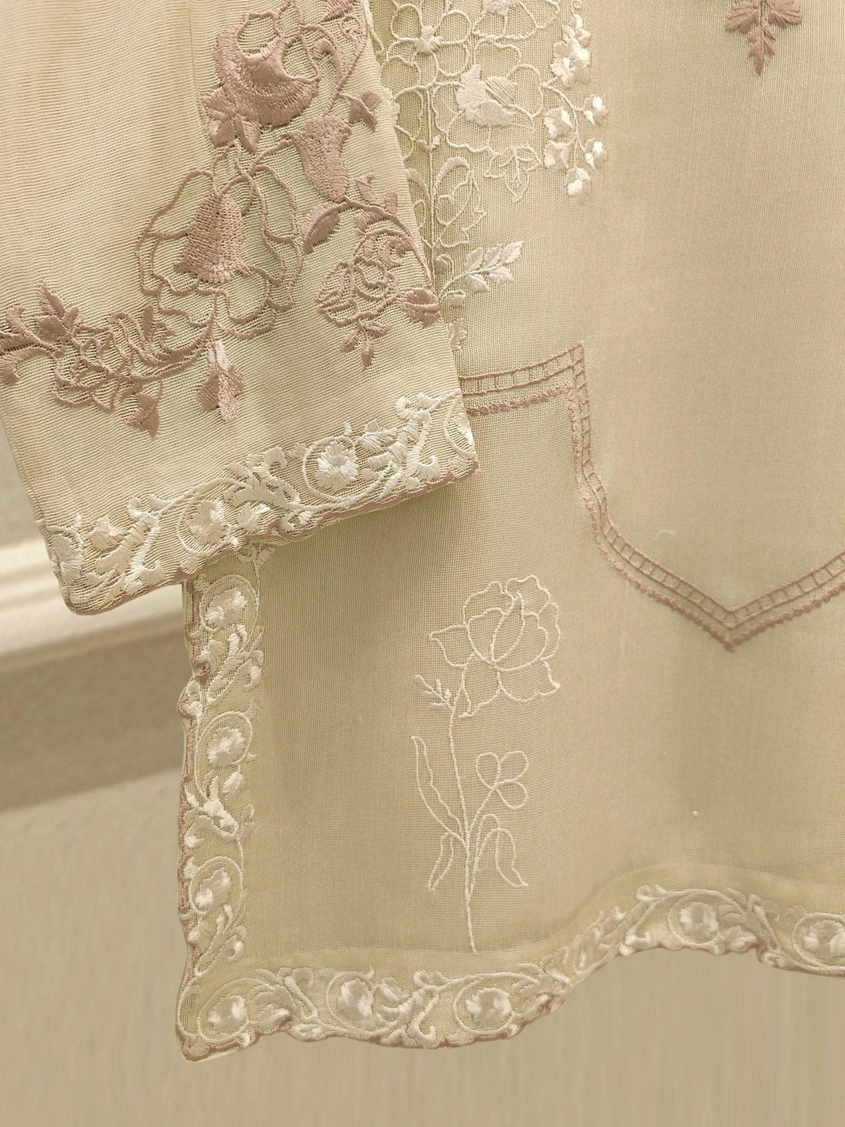 Agha Noor 3 Piece - Pure Embroidered Cotton Net Suit
