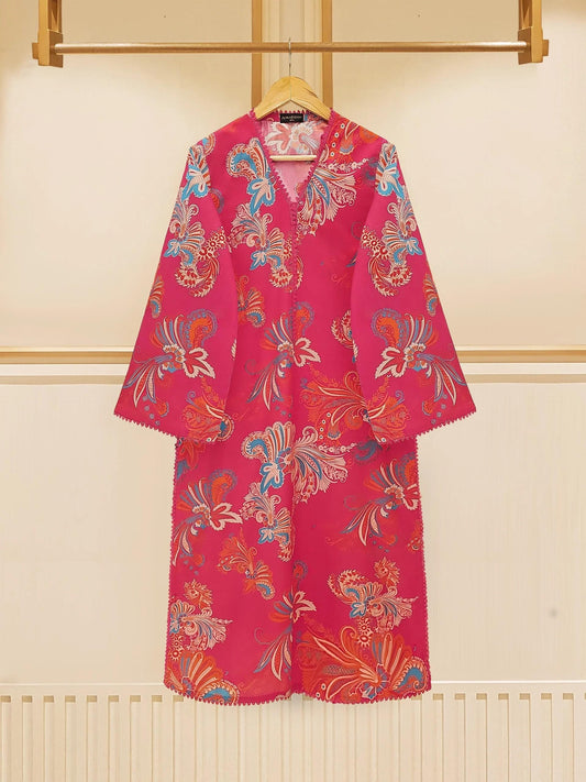 Agha Noor -2 Piece  Printed Embroidered Cotton Suit - (Size-Large)