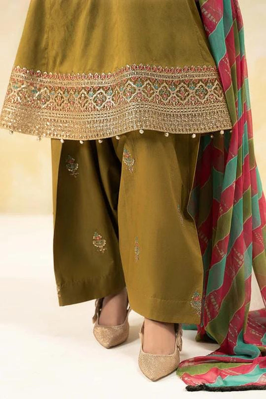 Maria.B - 3 Piece Embroidered Self Jacquard Lawn Suit - Chiffon Tye Dye Dupatta