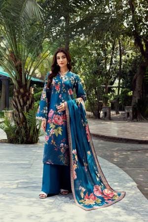 Embroidered Lawn Kurta Palazzo Suit - 3 piece