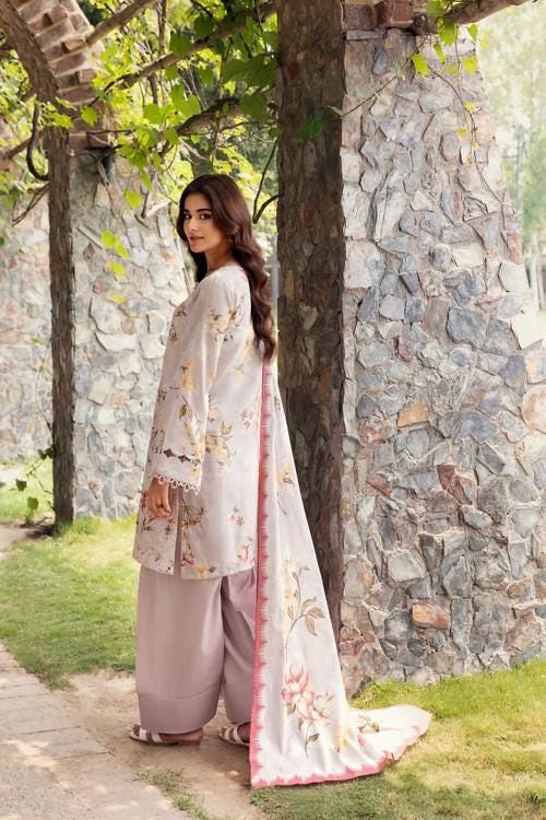 Embroidered Farshi Shalwar Lawn Suit - 3 piece - Pakistani Designer