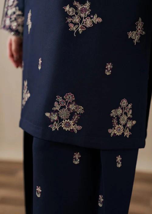 2 Piece Embroidered Cotton Palazzo Suit