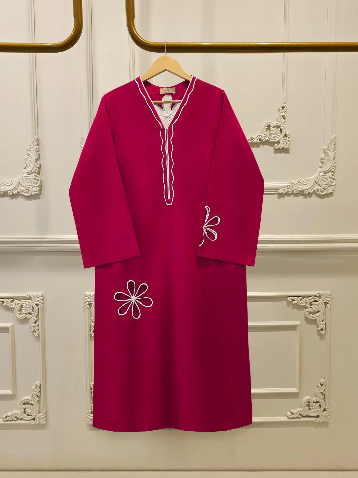 Agha Noor 2 piece - Pure Embroidered Cotton Suit - Red