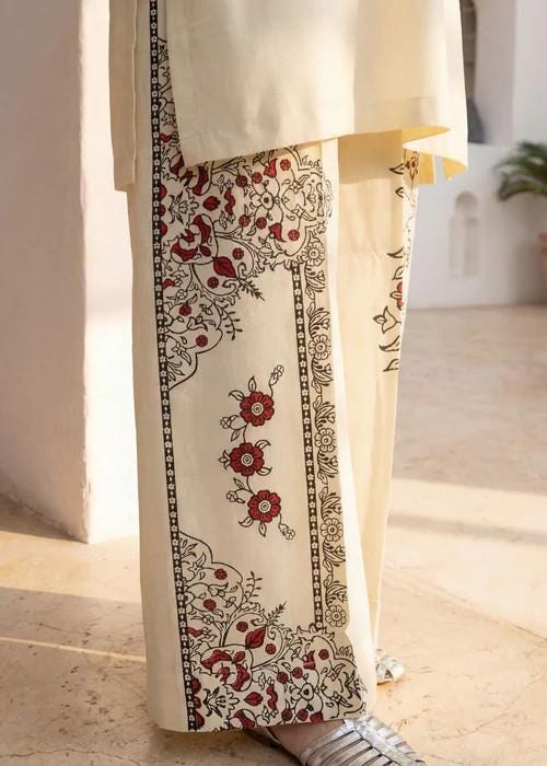 2 Piece Printed Lawn Suit - Beige