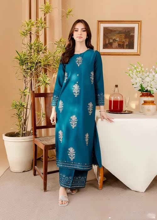 2 Piece Linen Kurta Set - Teal