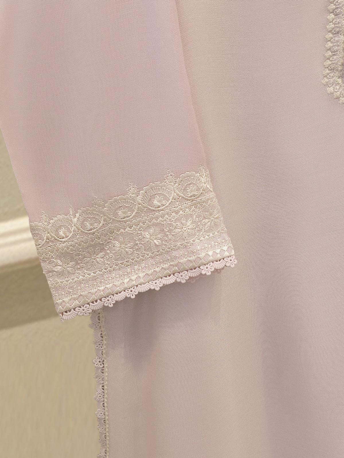Agha Noor 3-Piece Embroidered Cotton Net Suit - Lilac