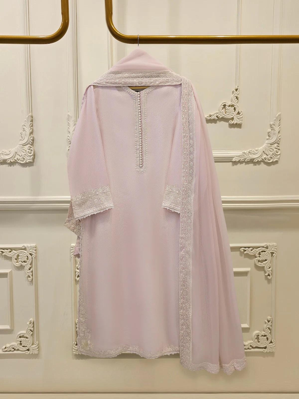 Agha Noor 3-Piece Embroidered Cotton Net Suit - Lilac