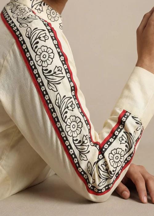 2 Piece Printed Lawn Suit - Beige
