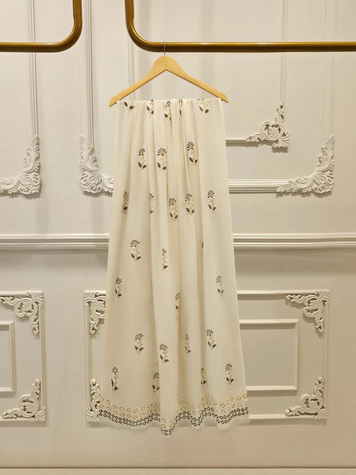 Agha Noor 3 Piece Hand Block Printed Kora Cotton Suit