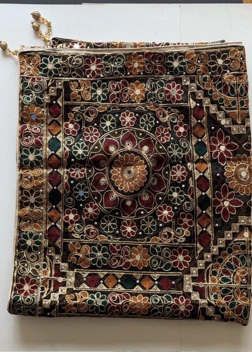Heavily Embroidered Organza Tissue Silk Dupatta - Mirror Mosaic Dupatta
