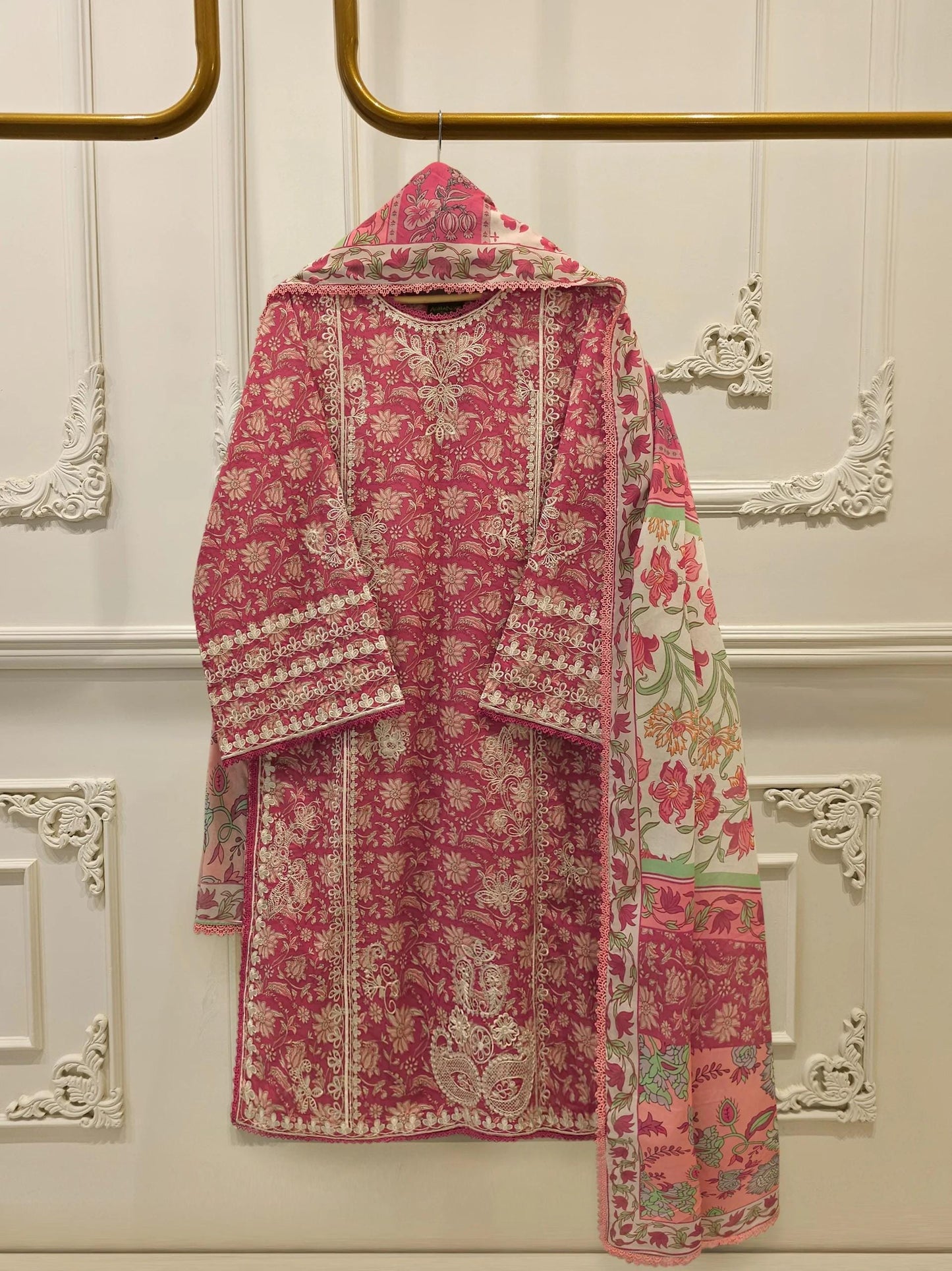 3 Piece Agha Noor - Embroidered Cambric Suit