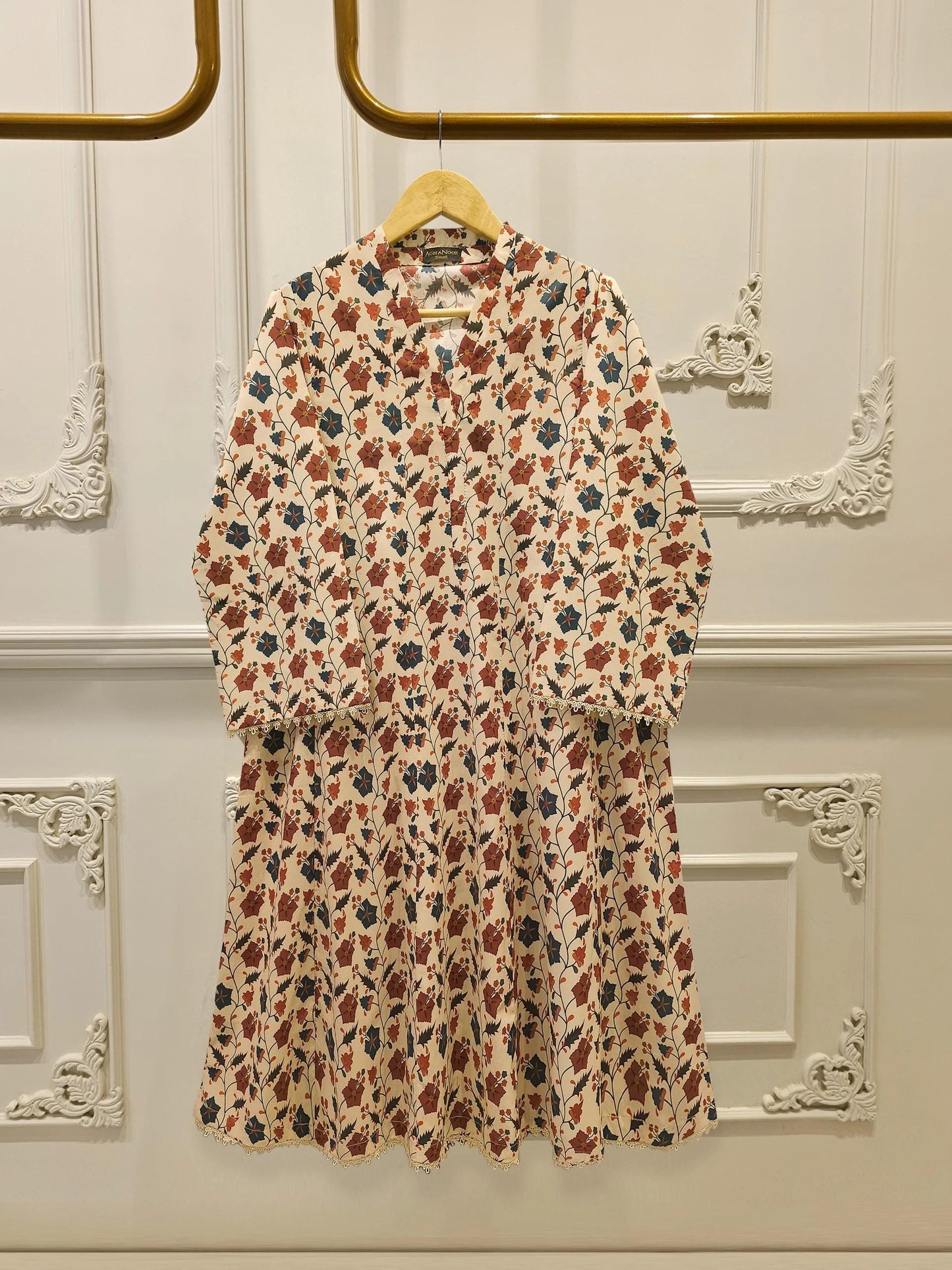 Aghanoor 2 piece Printed Lawn Frock Suit