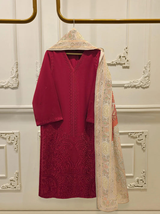 Agha Noor 3 piece - Embroidered Lawn Suit