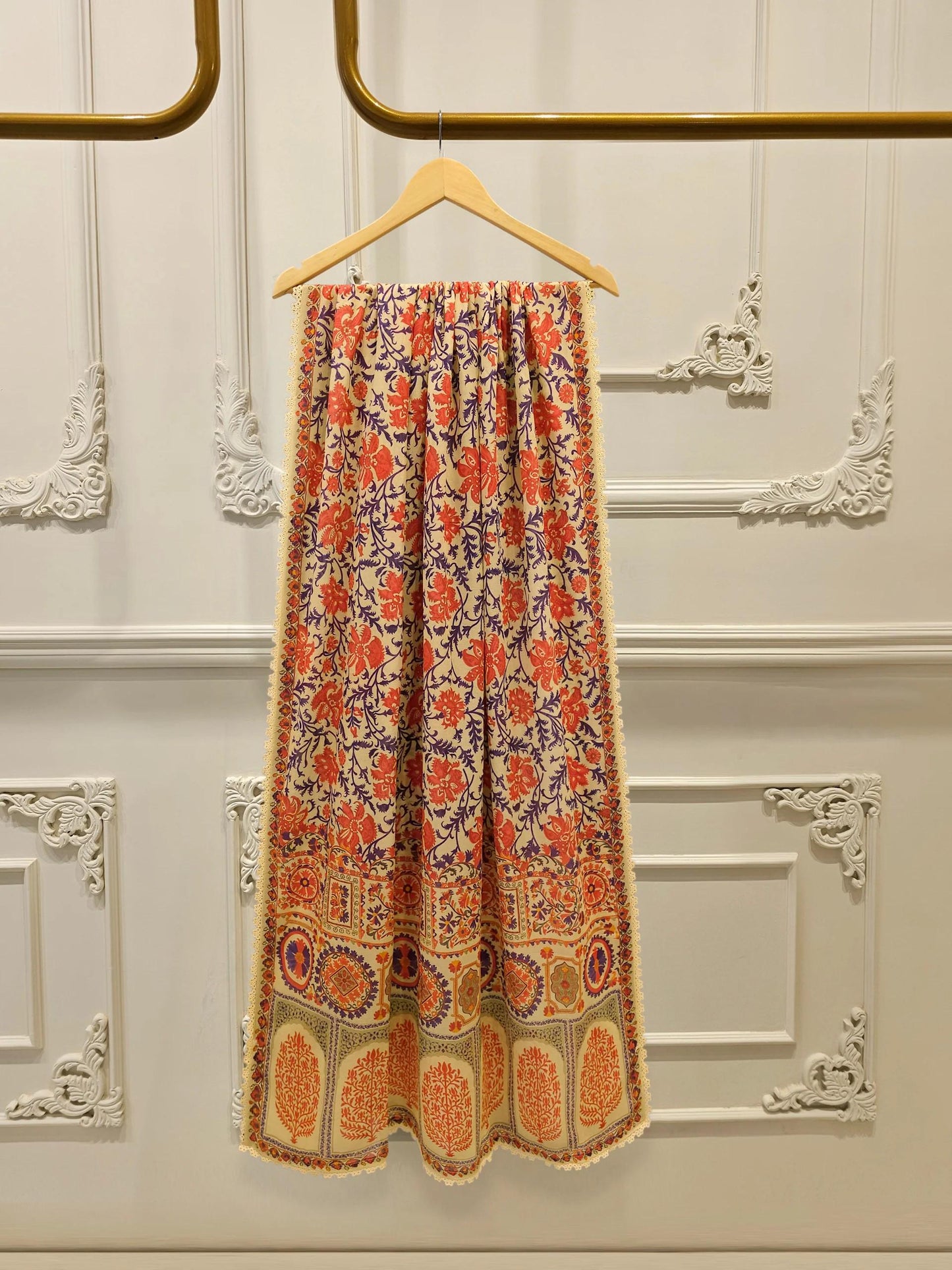 Agha Noor 3 Piece Pure Embroidered Cambric Suit - Yellow
