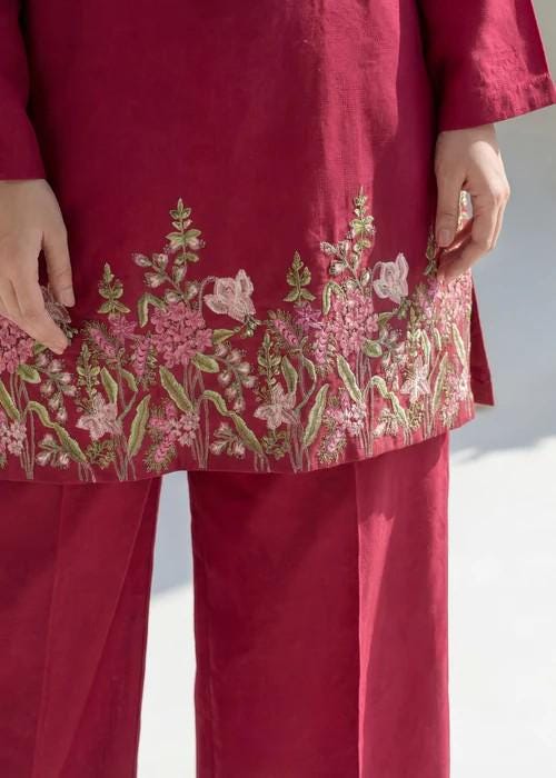2 Piece Embroidered Lawn Summer Kurta Set - Palazzo Pants