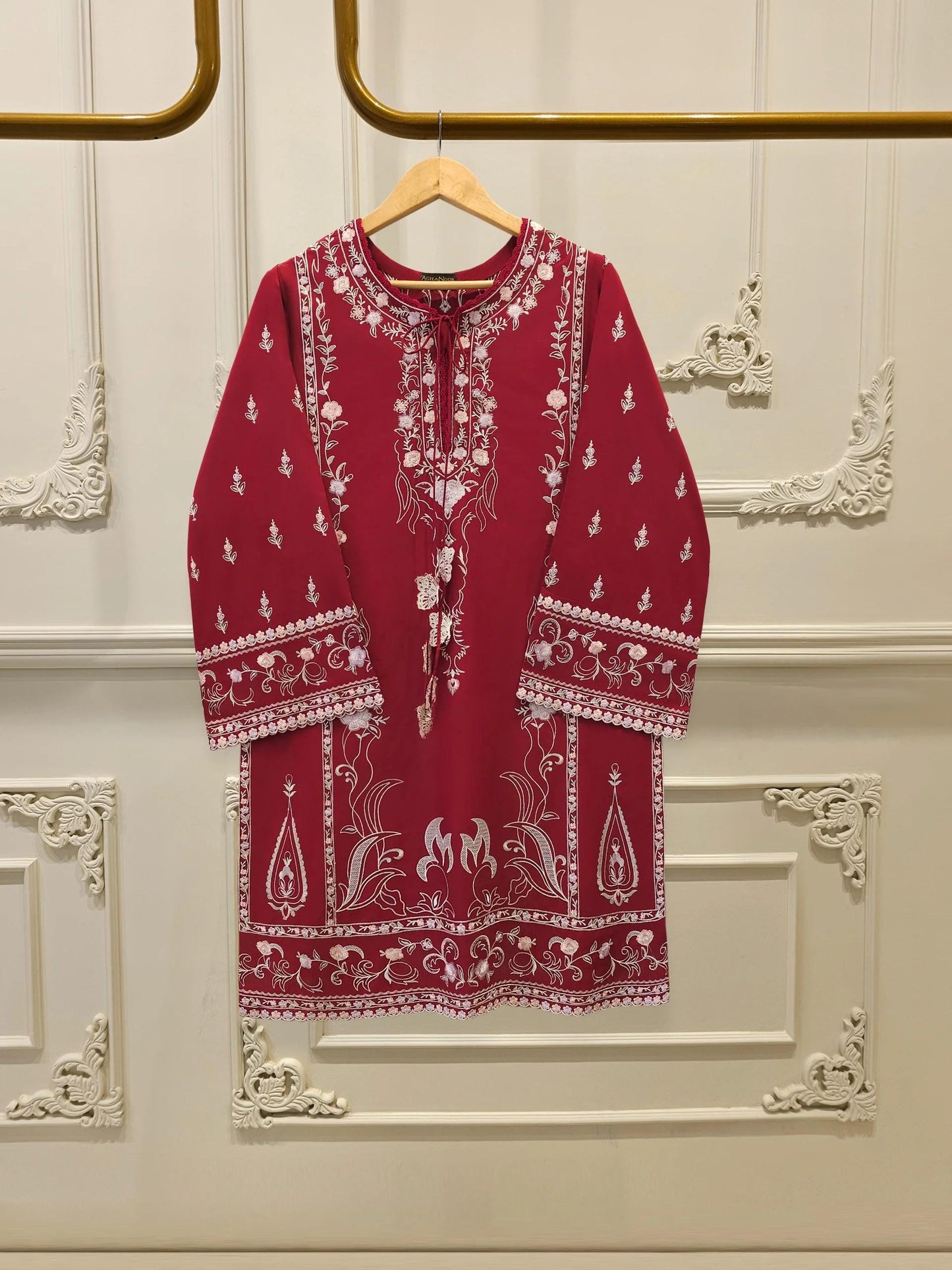 Agha Noor 2 piece - Embroidered Short Kurti Cotton Suit