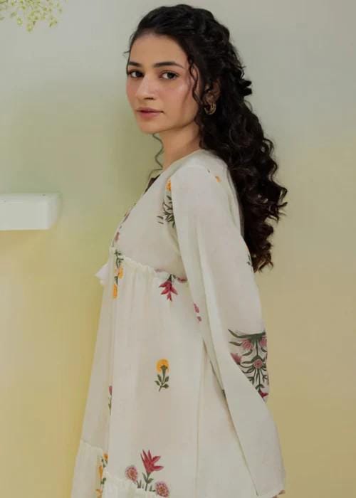 White Straight Cut Summer Lawn Maxi