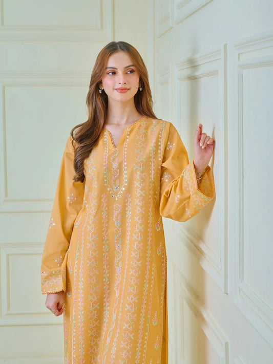 2 piece Agha Noor - Heavily Embroidered Lawn Suit (Size-L)