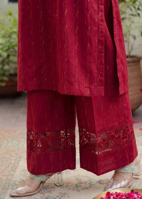 2 Piece Embroidered Lawn Summer Kurta Set - Palazzo Pants