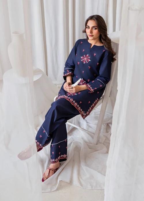 2 Piece Embroidered Farshi Shalwar Cotton Suit