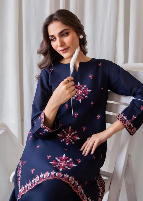 2 Piece Embroidered Farshi Shalwar Cotton Suit