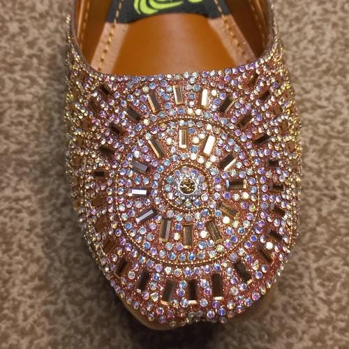 Khussa in Rose Gold (Mirror Work) - US Size 8.5 - 9