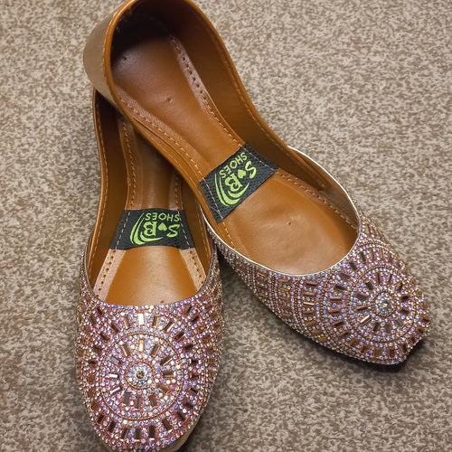 Khussa in Rose Gold (Mirror Work) - US Size 8.5 - 9