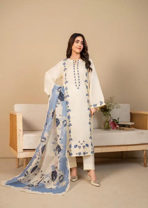 3 piece - Embroidered Summer Lawn Suit