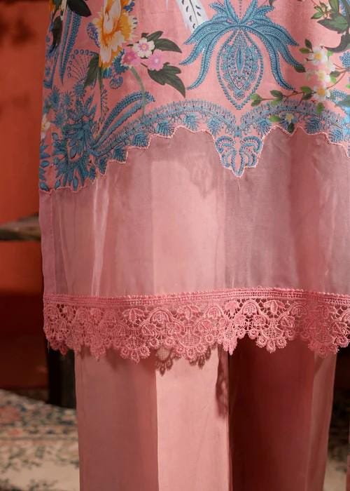 Embroidered Lawn Kurta Suit - 3 piece - Pakistani Designer
