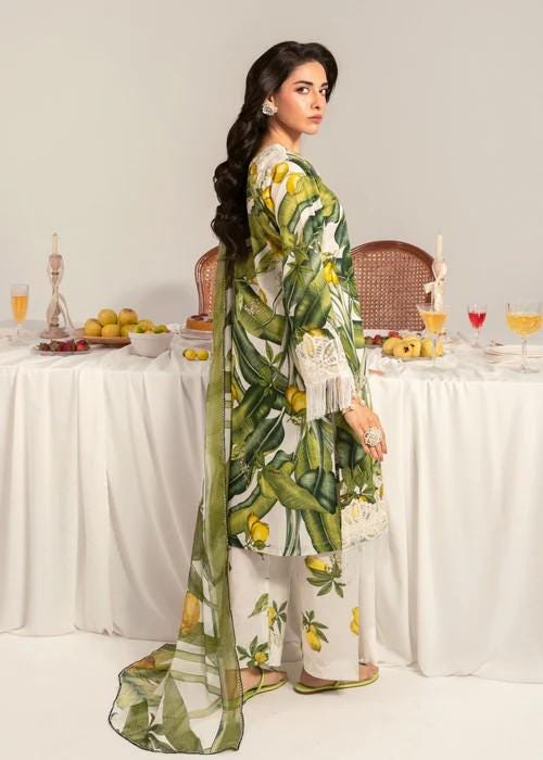3 piece - Printed Lawn Suit - Chiffon Dupatta