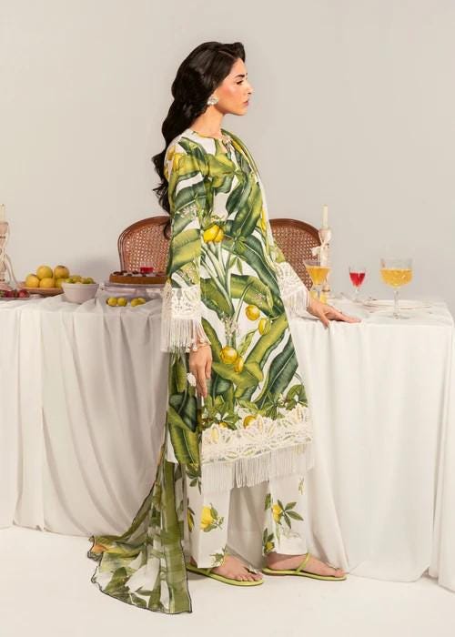 3 piece - Printed Lawn Suit - Chiffon Dupatta